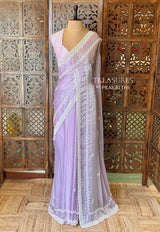 Lavender fendy silk Designer saree- PBRDS5A