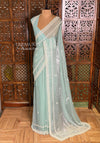Pastal blue fendy silk Designer saree- PBRDS5B