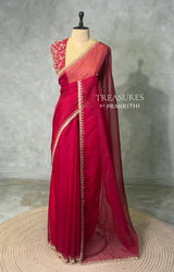 Maroon Organza Designer saree- PBRDS2