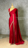 Maroon Pure Satin silk Designer saree- PBRDS3A