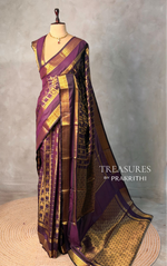 Deep wine Banarasi silk saree - GAL6A