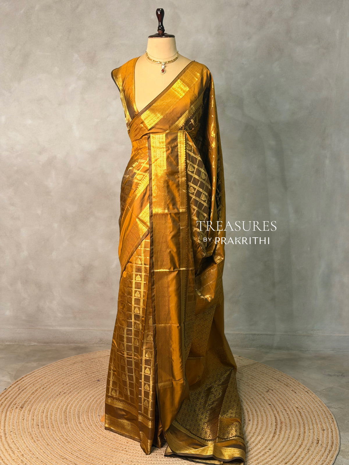 Mustard yellow Banarasi silk saree - GAL6B