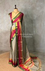 Grey Banarasi silk saree - PIH75