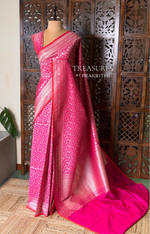 Rani pink Katan Banarasi silk saree - RAZ3B