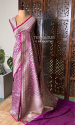 Wine shade Katan Banarasi silk saree - RAZ3E
