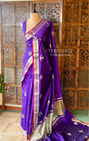 Violet Semi Raw mango silk saree- PBR50G