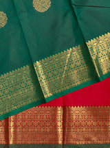 Red and Green semi kanchipuram soft silk saree - PSSN131