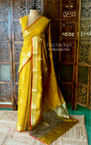 Olive Green Semi Raw mango silk saree- PBR50D