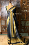Black tusser silk saree- PBR44A