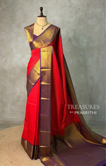 Red and Violet kanchipuram silk saree- PSSR331