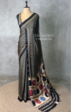Black crepe silk saree- PBR46