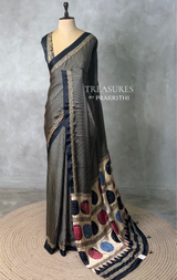 Black crepe silk saree- PBR46