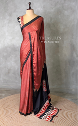 Maroon crepe silk saree- PBR46A