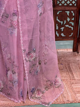Pink organza Designer saree- PBRCK2A