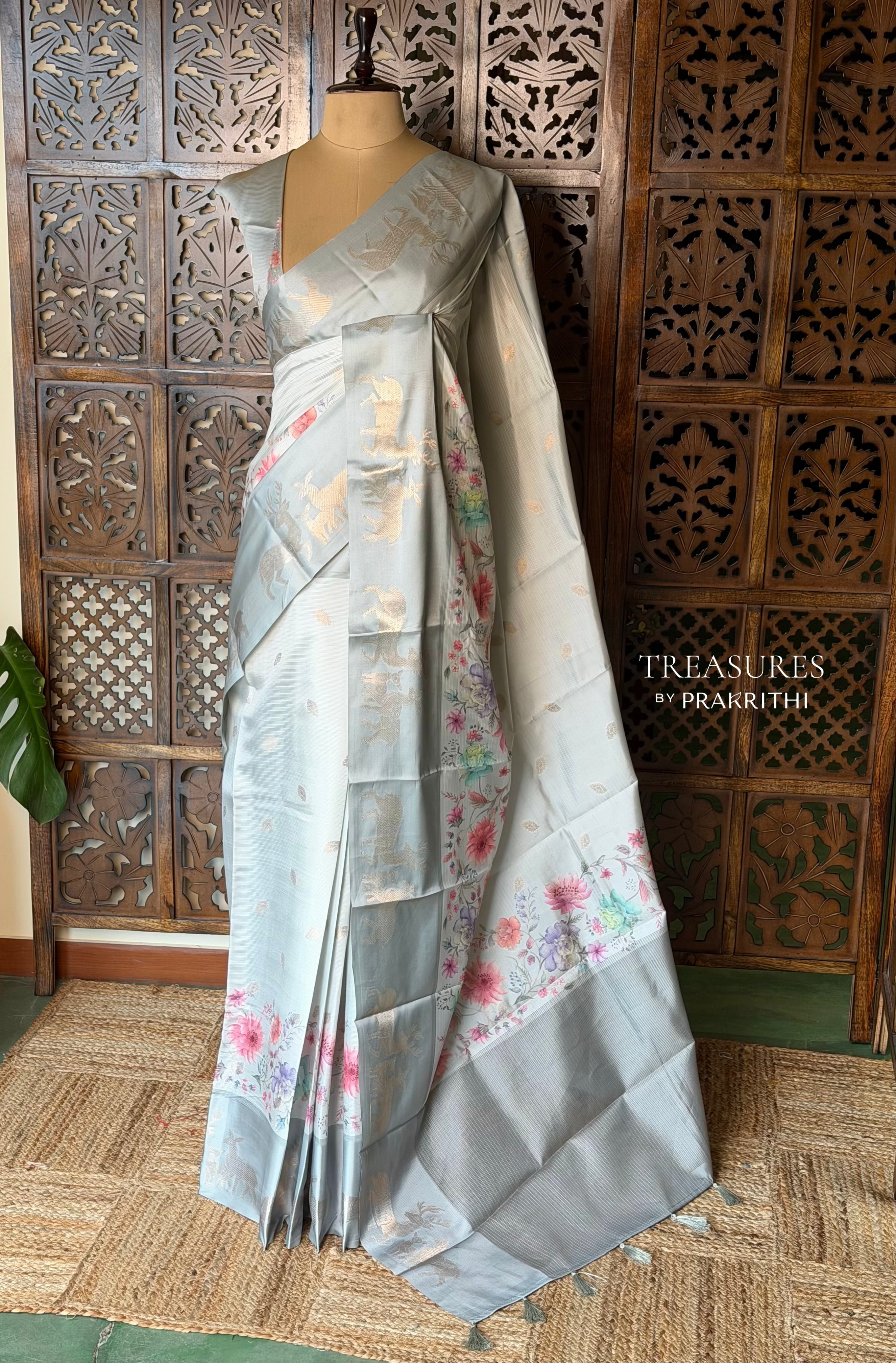 Pastal Blue Soft silk saree: PBR55