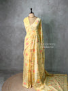 Yellow Chanderi silk cotton Jamdani woven saree- PBRJ35