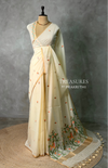 Sandal Chanderi silk cotton Jamdani woven saree- PBRJ7