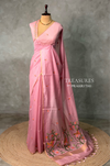 Pink Chanderi silk cotton Saree Jamdani woven - PBRJ1