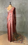 Earthy peach semi tusser saree- PBR45A