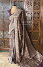Deep Purple Katan Banarasi silk saree - RAZ3H