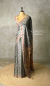 Grey semi tusser saree- PBR45E