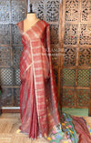 Maroon Jute Tissue saree- PBR61C