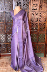 Lavender Tusser Silk saree- PBR63G