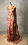 Earthy peach semi tusser saree- PBR45I