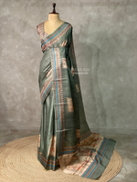 moss green Semi tusser silk saree - KRUPT5