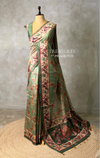 Green semi tusser saree- PBR45J