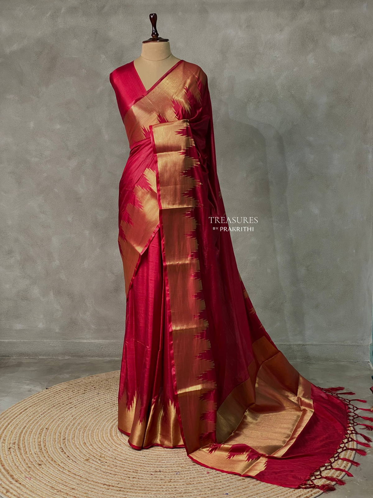 Maroon katan Banarasi silk saree- MPS23N1