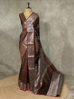 Brown katan Banarasi silk saree- PIH38C