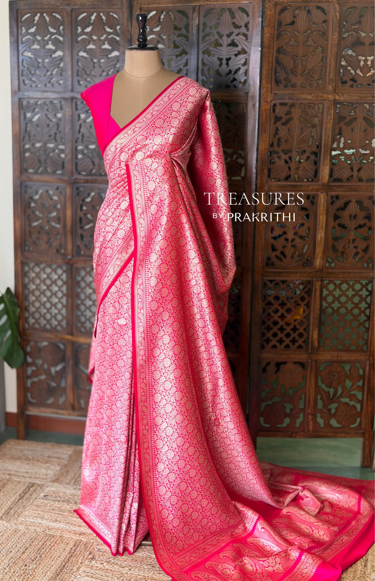 Rani pink Katan Banarasi silk saree - RAZ4
