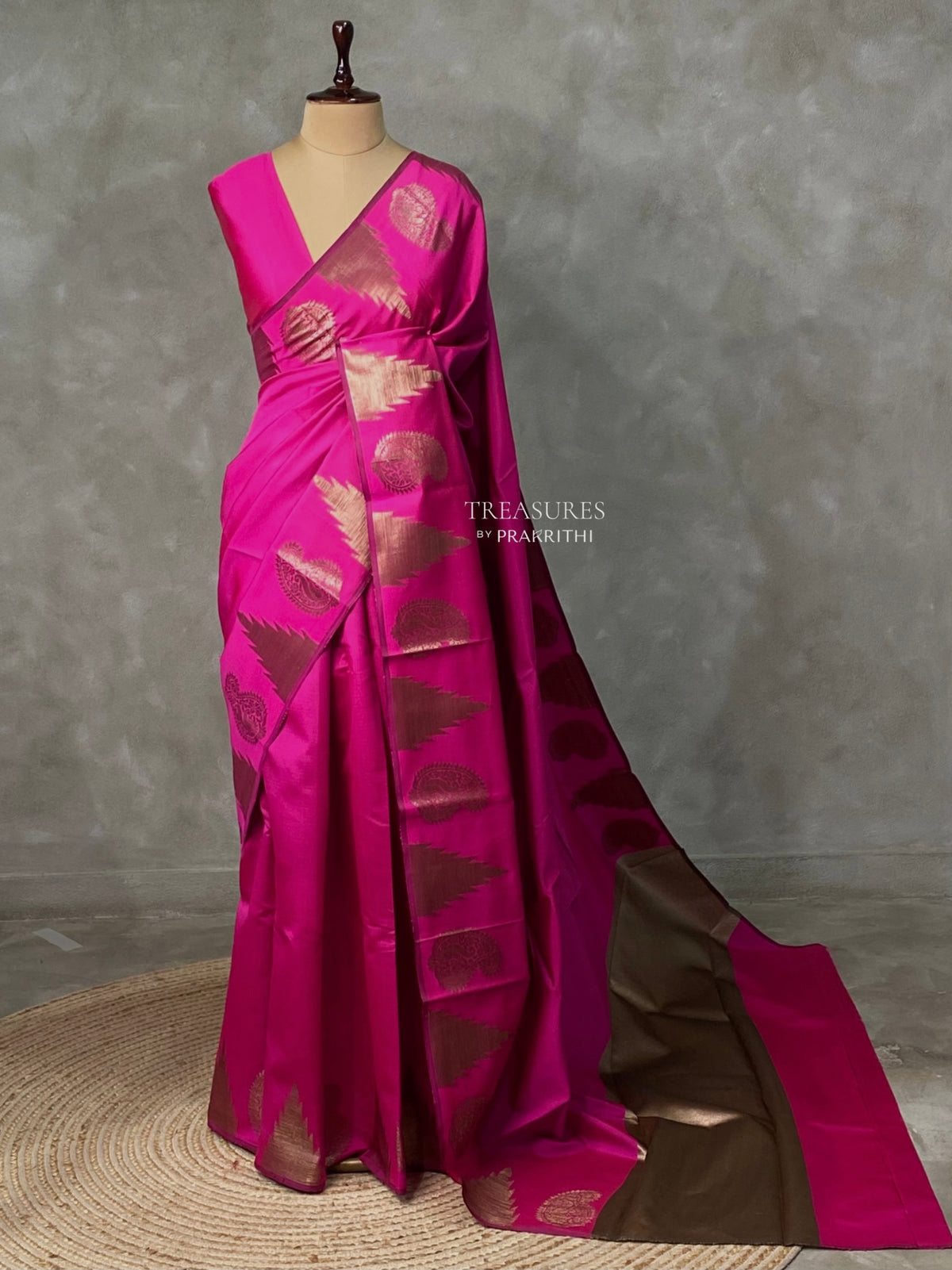 Magenta banarasi silk saree -PMR4B