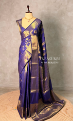 Bluish Violet blue Banarasi silk saree - GAL5E
