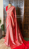 Red Katan Banarasi silk saree - RAZ3R