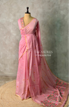 Pink Chanderi silk cotton Jamdani woven saree- PBRJ22