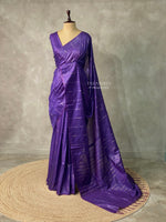 Violet Tusser silk saree -SOT7