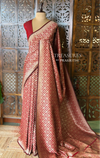 Deep Maroon Katan Banarasi silk saree - RAZ3Y
