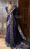 Navy Blue zatin Banarasi silk saree - RAZ1IB