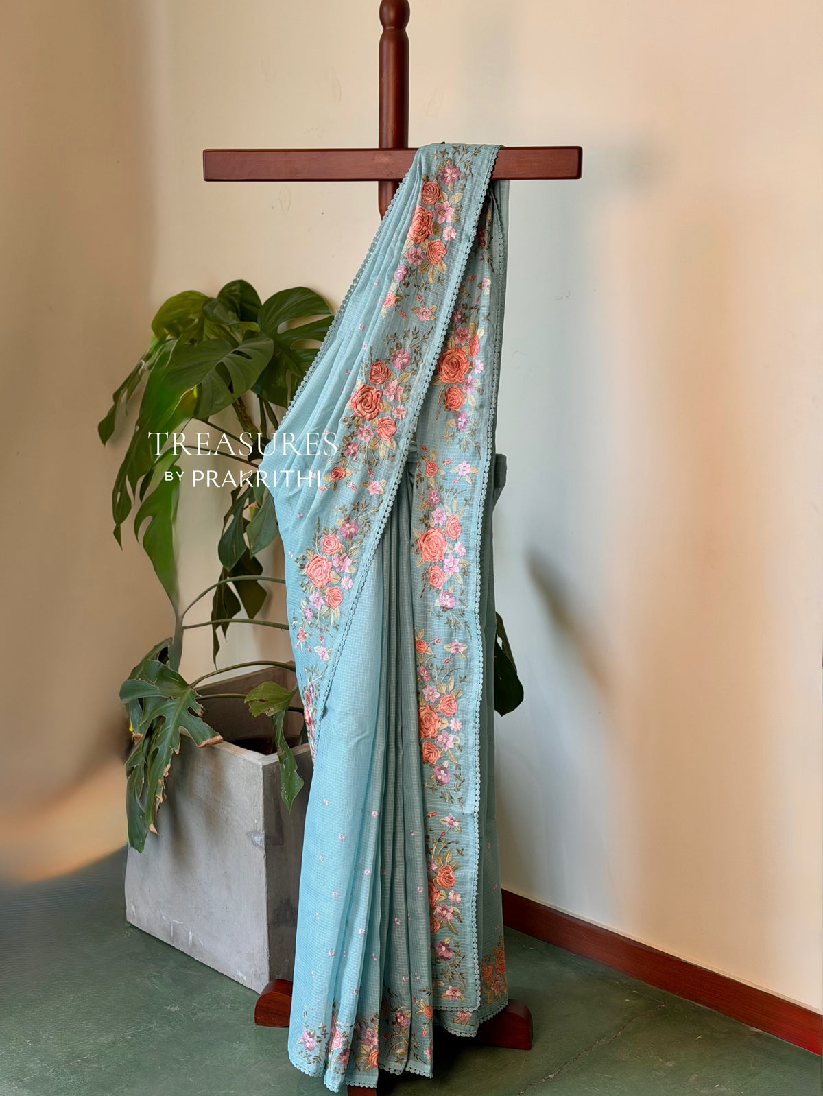 Blue silk kotta saree saree- PBR7B