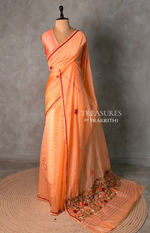 Peach Silk kotta saree saree- PBR8G