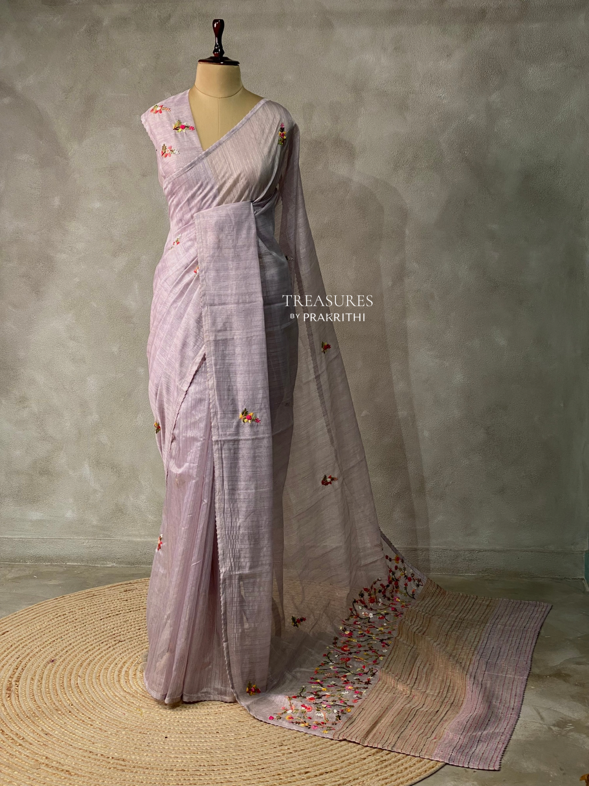 Lavender jute tissuesaree -VR2B