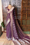 Dark Purple Banarasi khaddi Georgette Saree - PBRH1