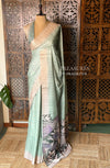 Pastal green Tusser saree- PBR31T4D