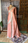 Orange Peach Tusser Silk saree- PBR31T4G