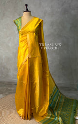 Yellow Chanderi Silk cotton saree- PBR60JD