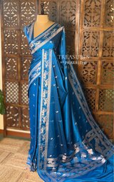 Blue zatin Banarasi silk saree - RAZ1IH