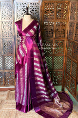 Wine shade Banarasi Crape silk saree - PBRHC2