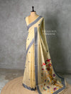 Sandal jamdani cotton silk saree- PBR47H